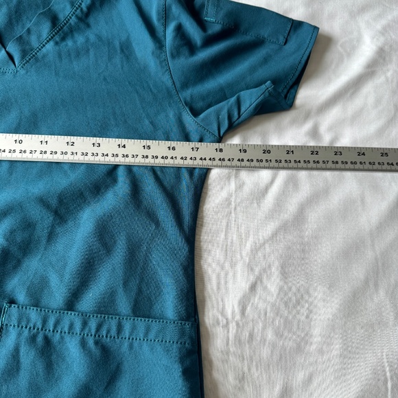 Carhartt Women's Short Sleeve Scrub Top Teal X-Small‎ Pockets Uniform - Picture 10 of 13